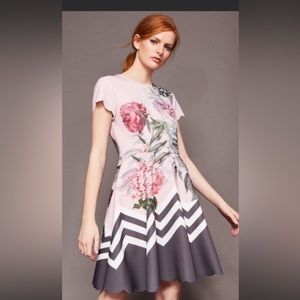 Ted Baker NWT fit and flare dress size 0 converts to US size 2 side pockets